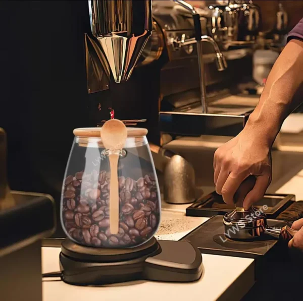 Glass Storage Canisters with Bamboo Spoon & Airtight Lid 1 Glass Storage Canisters with Bamboo Spoon