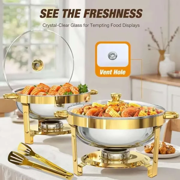 Gold accent chafing dish