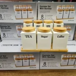 8PCS Ceramic Canister Set with Bamboo Stand