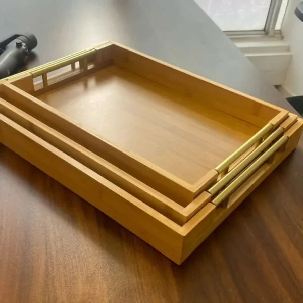 Bamboo Serving Tray Set