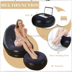 Inflatable chair with pump