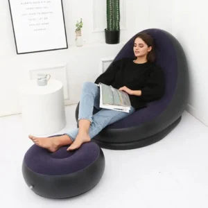 Purple Inflatable Lounge Seat with Footrest
