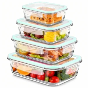 4PCS Glass Food Container Set
