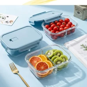 High Borosilicate Glass Partitioned Lunchbox