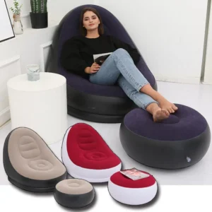 Purple Inflatable Lounge Seat with Footrest