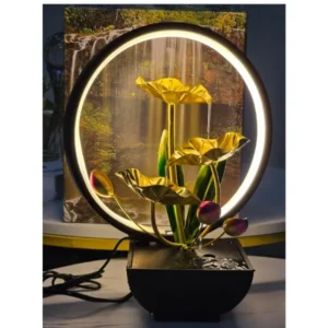 Tabletop Water Fountain with LED Ring Lights