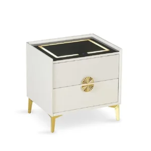 Wooden Bedside Cabinet with LED Light