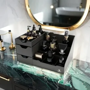 Keep your space neat and stylish with this Desktop Cosmetic / Cologne Organizer, designed for modern, clutter-free storage.