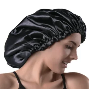 Black Satin Hair Bonnet