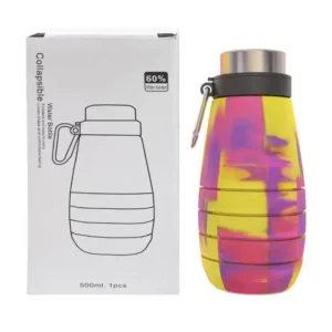 Folding Water Bottle with Collapsible Cup