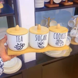 4pc Canister Set with Tray