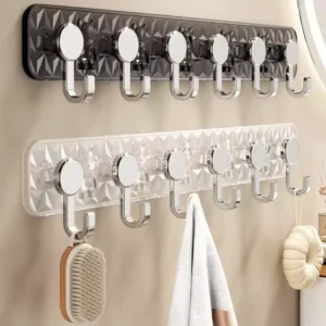 Strong Wall-Mounted Hook Rack (6 Hooks) 1 Strong Wall-Mounted Hook Rack