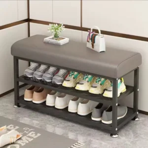 Entryway Shoe Rack with Padded Seat