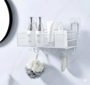 Single layer bathroom shelf
