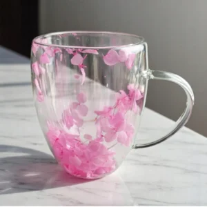 350ml double wall glass cup