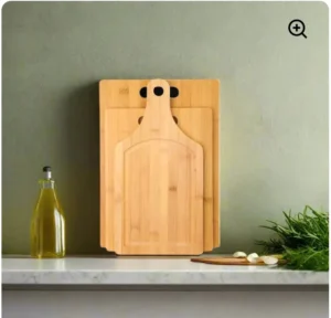 3 in 1 Wooden Bamboo Cutting Board with Handle