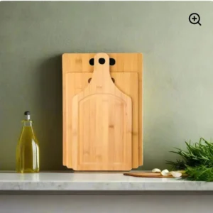 3 in 1 Wooden Bamboo Cutting Board with Handle
