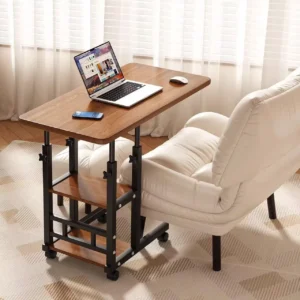Adjustable C-Shaped Side Table with Wheels