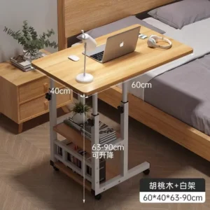 Sofa side table with wheels