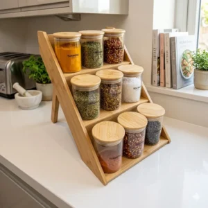 9pcs 3-Layer Airtight Glass Spice Jars Set