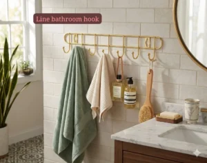 Kitchen towel hook rail