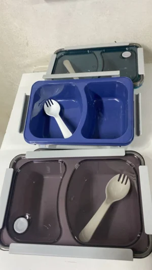 2-Compartment Bento Lunch Box with Spoon