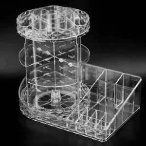 Diamond pattern cosmetics organizer