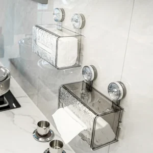 Wall mounted bathroom tissue box