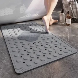 Absorbent bathroom floor mat