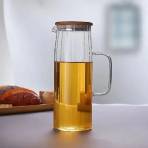 Ribbed High Borosilicate Glass Juice/Water Jug