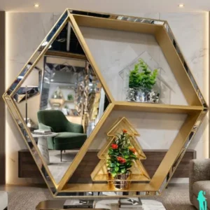 Gold Hexagon Wall Mirror