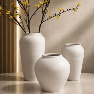 LB01 Minimal White Vase Set