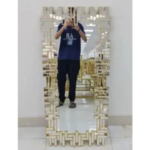Large gold statement mirror