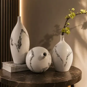 Neck Glossy Wave Vase Set