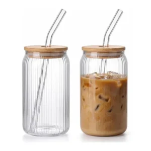 Ribbed Borosilicate Glass Cup