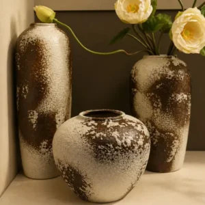 Brown Textured Vase Set
