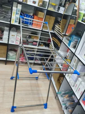 Spacious stainless steel cloth rack