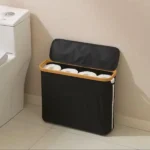 Toilet Paper Basket Organizer with Bamboo Lid 8 Toilet Paper Basket Organizer Kenya