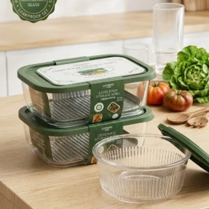 2pcs Large Capacity Food Storage Glass