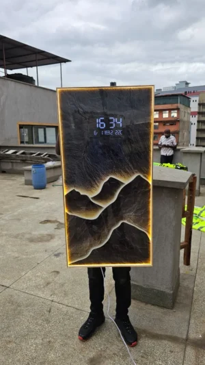 mountain landscape wall clock