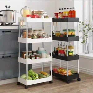 Multipurpose 4-Layer Storage Rack with Wheels