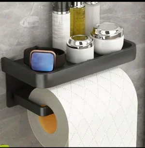 Black toilet paper rack