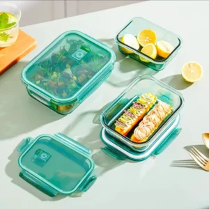 Glass meal prep set