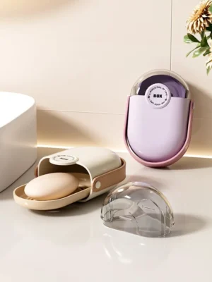 Travel soap container with lid
