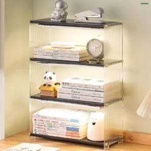 Wood acrylic storage organizer