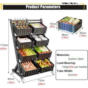 4 Tier Fruit Display Rack