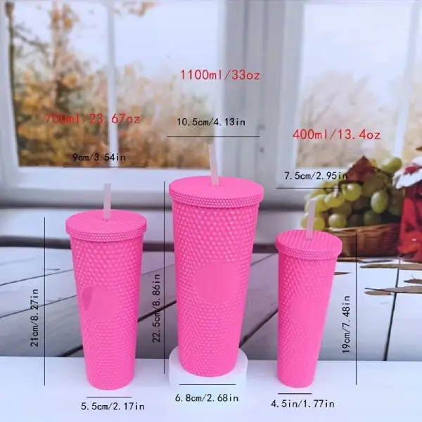 Studded Tumbler with Straw