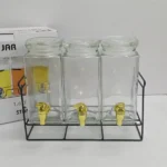 1.6L Triple Glass Juice Dispensers with Metallic Stand 4 1.6L Glass Juice Dispenser Kenya