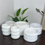 24PCS Frosted Ribbed Glass Dinner Set 3 24 piece dinner set Kenya