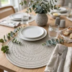 Embossed PU Leather Round Placemats 8 6pc placemat set Kenya